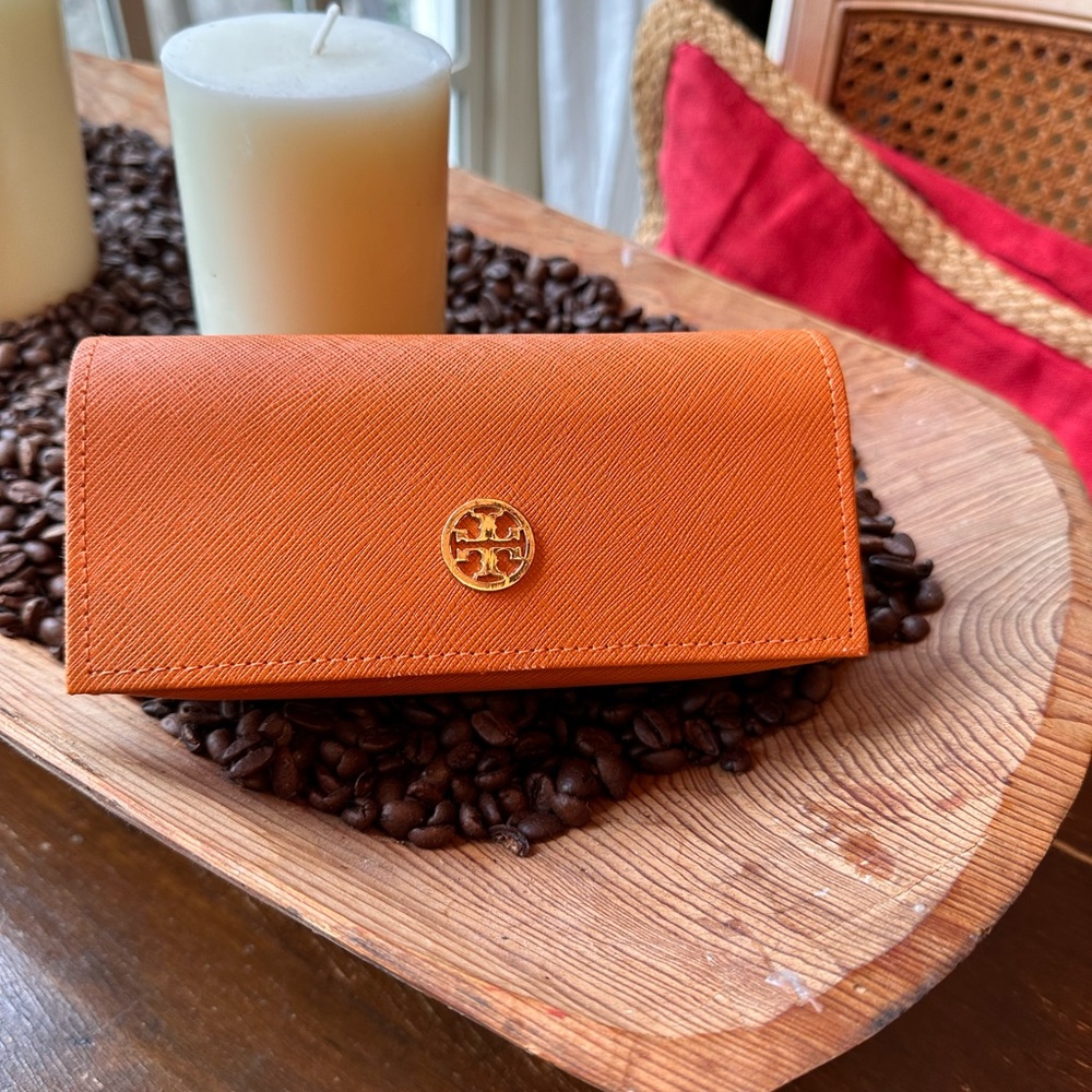 Tory Burch orange large soft glass case